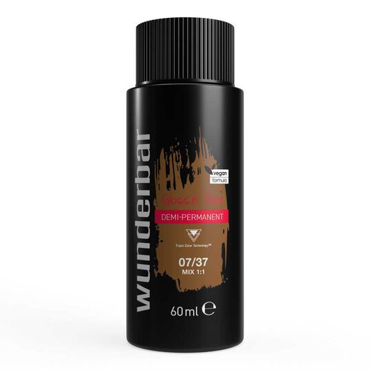 Wunderbar Gloss'n Tone Demi-Permanente Fl&uuml;ssighaarfarbe 07/37 Mittelblond Gold Braun 60ml