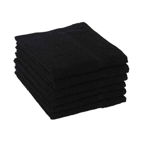 S-PRO Baumwollhandt&uuml;cher schwarz x6pcs