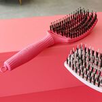 Olivia Garden Fingerbrush Pflege Ikonisch Wildschwein & Nylon Heißes Rosa