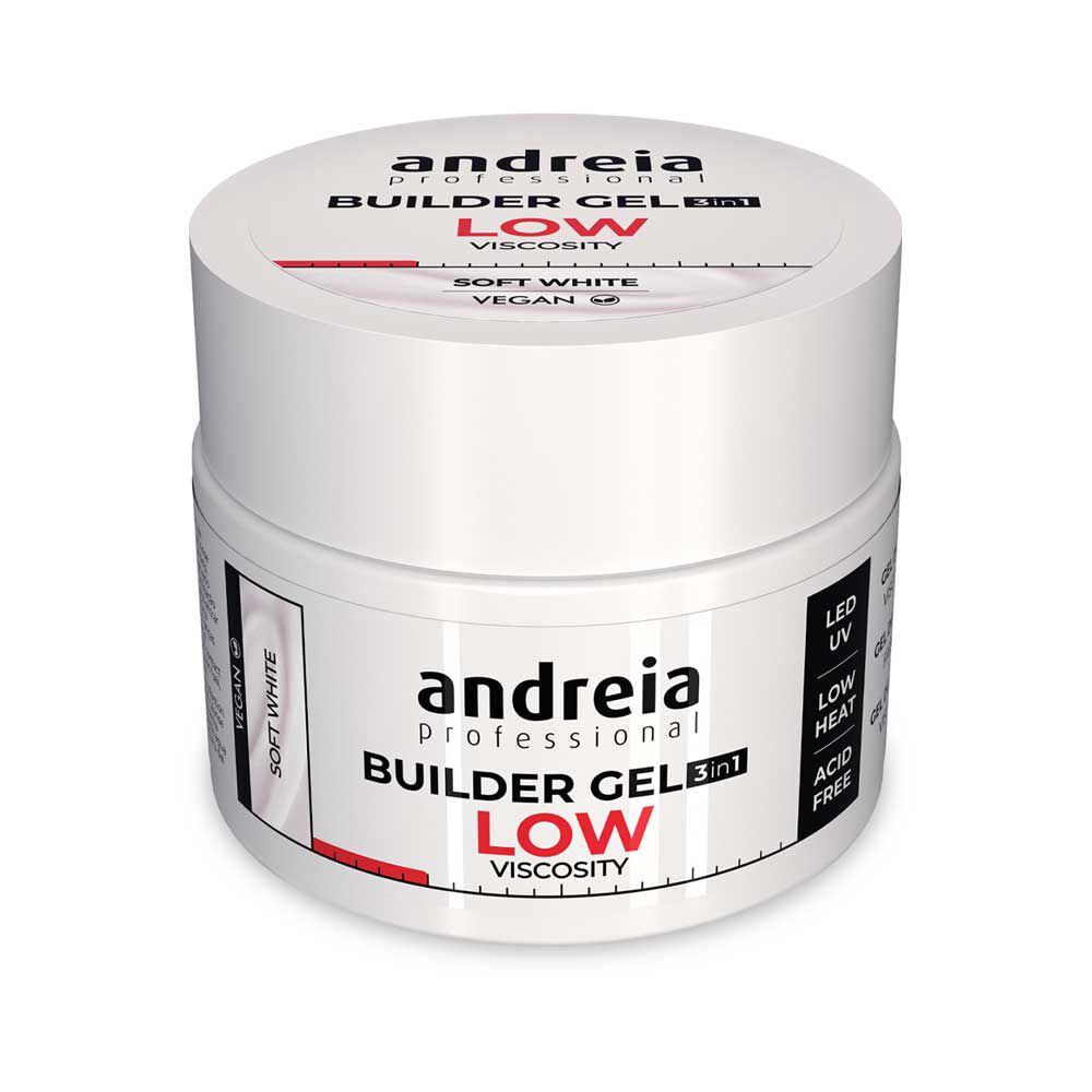 Andreia Professional Builder Gel 3 in 1 - Geringe Viskosität Sanftes Weiß 44g