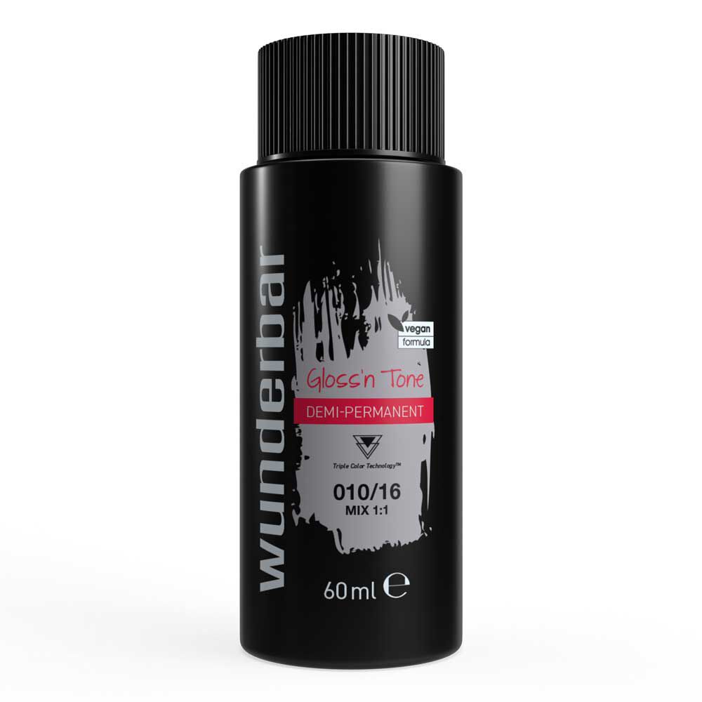Wunderbar Gloss'n Tone Demi-Permanente Fl&uuml;ssighaarfarbe 010/16 Hell Lichtblond Asch Violett 60ml