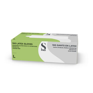 S-Pro Latex-Handschuhe Powderfree L 100pcs