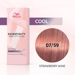 Wella Professionals Shinefinity Zero Lift Glaze Demi-permanente Haarfarbe 07/59 Cool Strawberry Wine 60ml