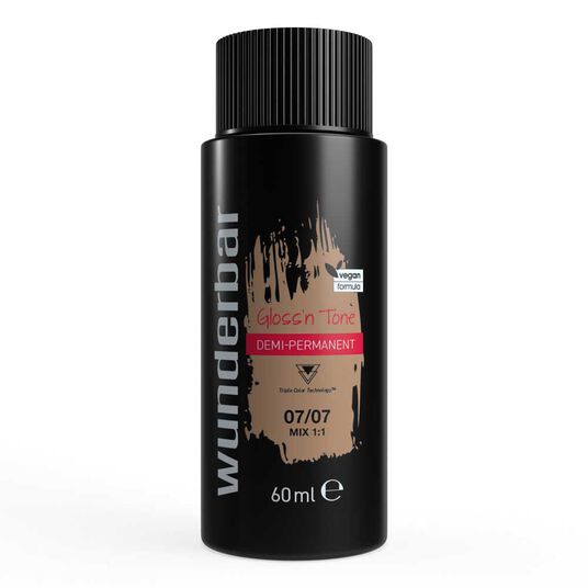 Wunderbar Gloss'n Tone Demi-Permanente Fl&uuml;ssighaarfarbe 07/07 Mittelblond Natur Braun 60ml