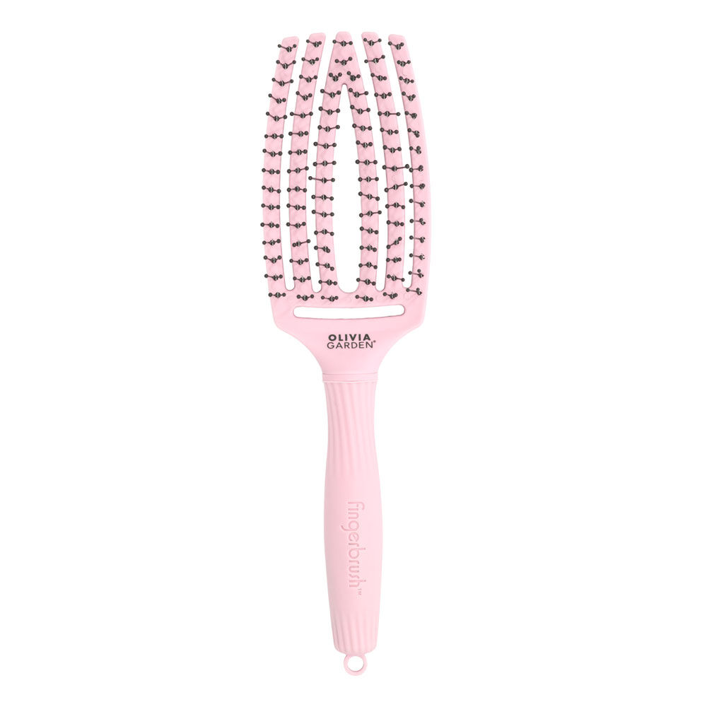 Olivia Garden Fingerbrush Care Iconic Haarb&uuml;rste mit Doppelborsten &ndash; Pastellrosa