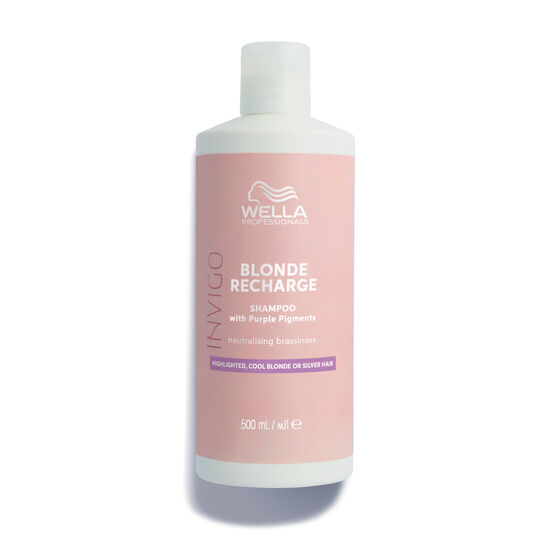Wella Professionals Invigo Blonde Recharge Shampoo, Silbershampoo gegen Gelbstich Vorteilspack 500ml