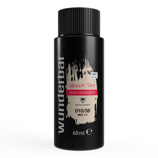 Wunderbar Gloss'n Tone Demi-Permanente Fl&uuml;ssighaarfarbe 010/38 Hell Lichtblond Gold Perl 60ml