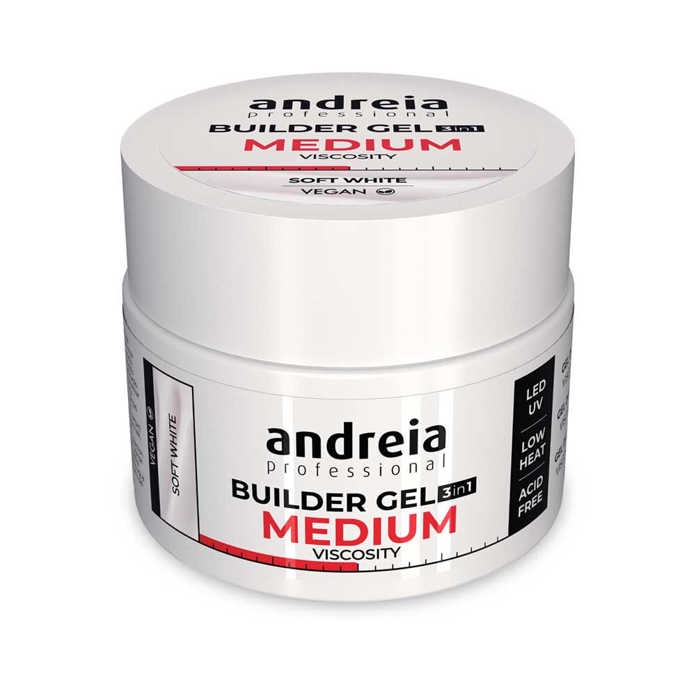 Andreia Professional Builder Gel 3 in 1 - Mittlere Viskosität - Sanftes Weiß 44g