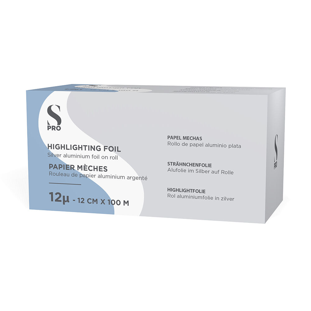 S-PRO Strähnchenfolie aus silbernem Aluminium 12cm 12u