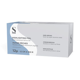 S-PRO Strähnchenfolie aus silbernem Aluminium 12cm 12u