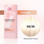 Wella Professionals Shinefinity Zero Lift Glaze Demi-permanente Haarfarbe 09/39 Sehr Hellblond Gold-Fumé 60ml