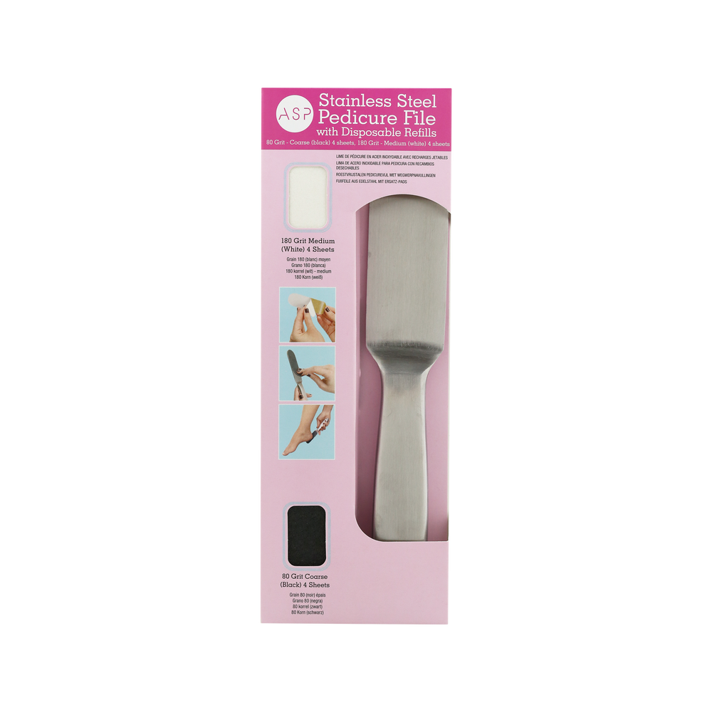 ASP Edelstahl Fußfeile mit Ersatzpads ASP Edelstahl Fußfeile mit Ersatzpads