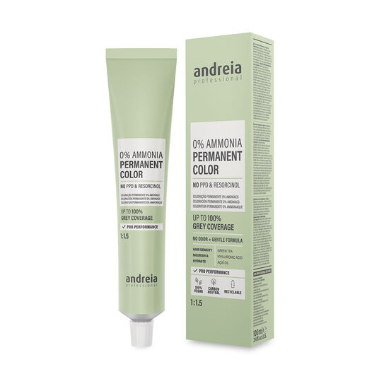 Andreia Professional 0% Ammoniak Permanent Haarfarbe - 2 Nat&uuml;rliches Schwarz 100ML