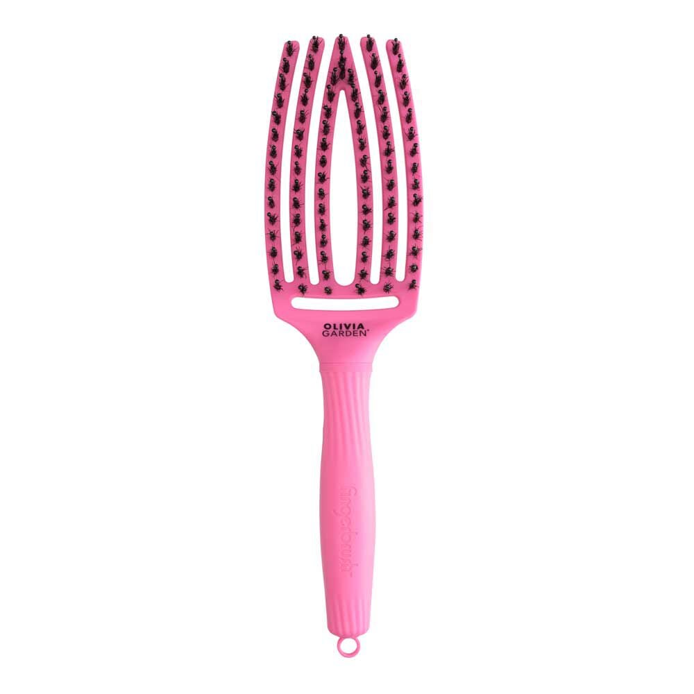 Olivia Garden Fingerbrush Care Dolce Vita Iconic Wildschwein- und Nylonbürste Rosa Granita