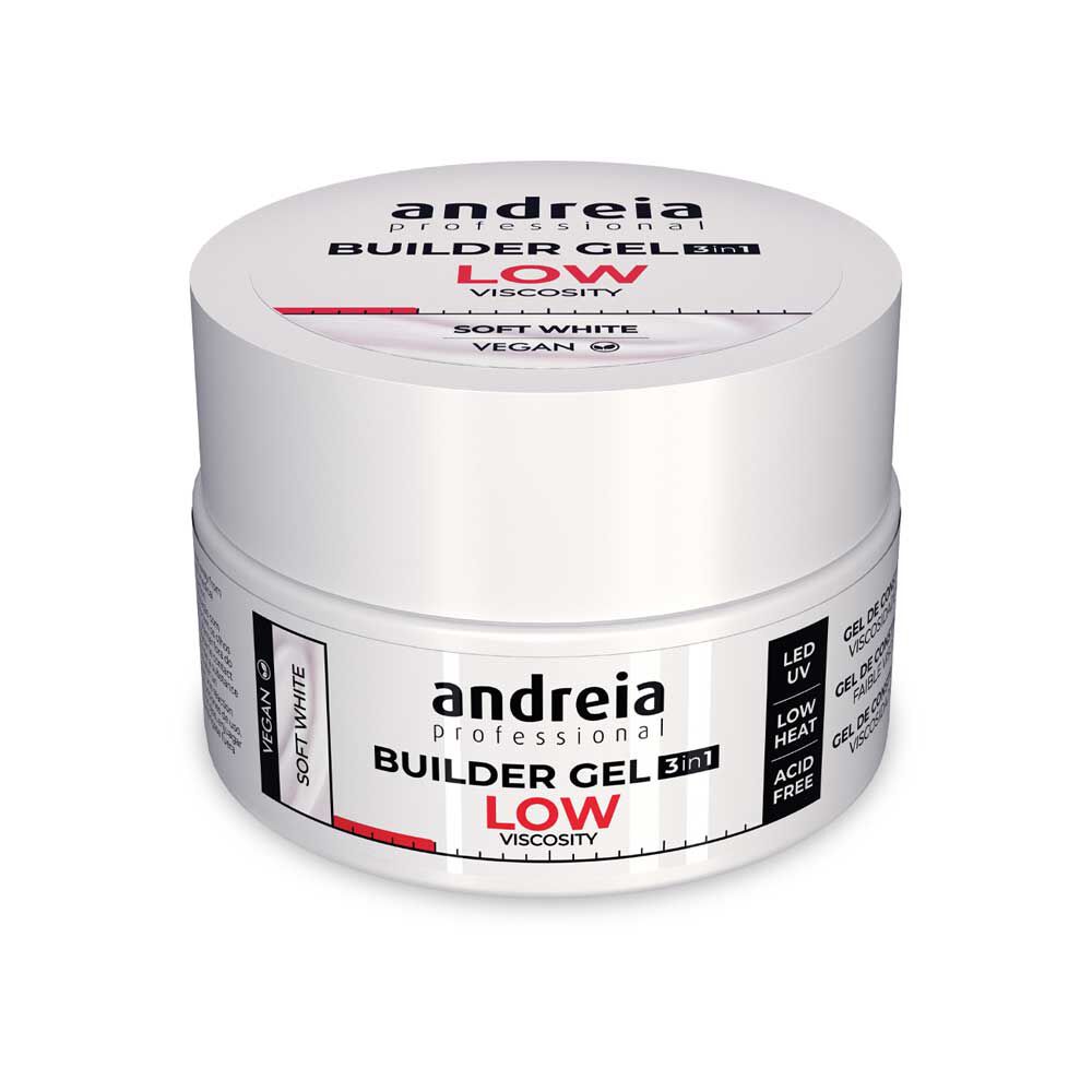 Andreia Professional Builder Gel 3 in 1 - Geringe Viskosität Sanftes Weiß 22g
