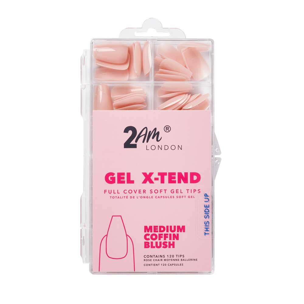 2AM London Soft Gel Tips - Medium Coffin Blush 120 PK