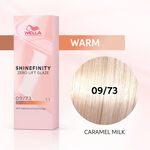 Wella Professionals Shinefinity Zero Lift Glaze Demi-permanente Haarfarbe 09/73 Warm Caramel Milk 60ml
