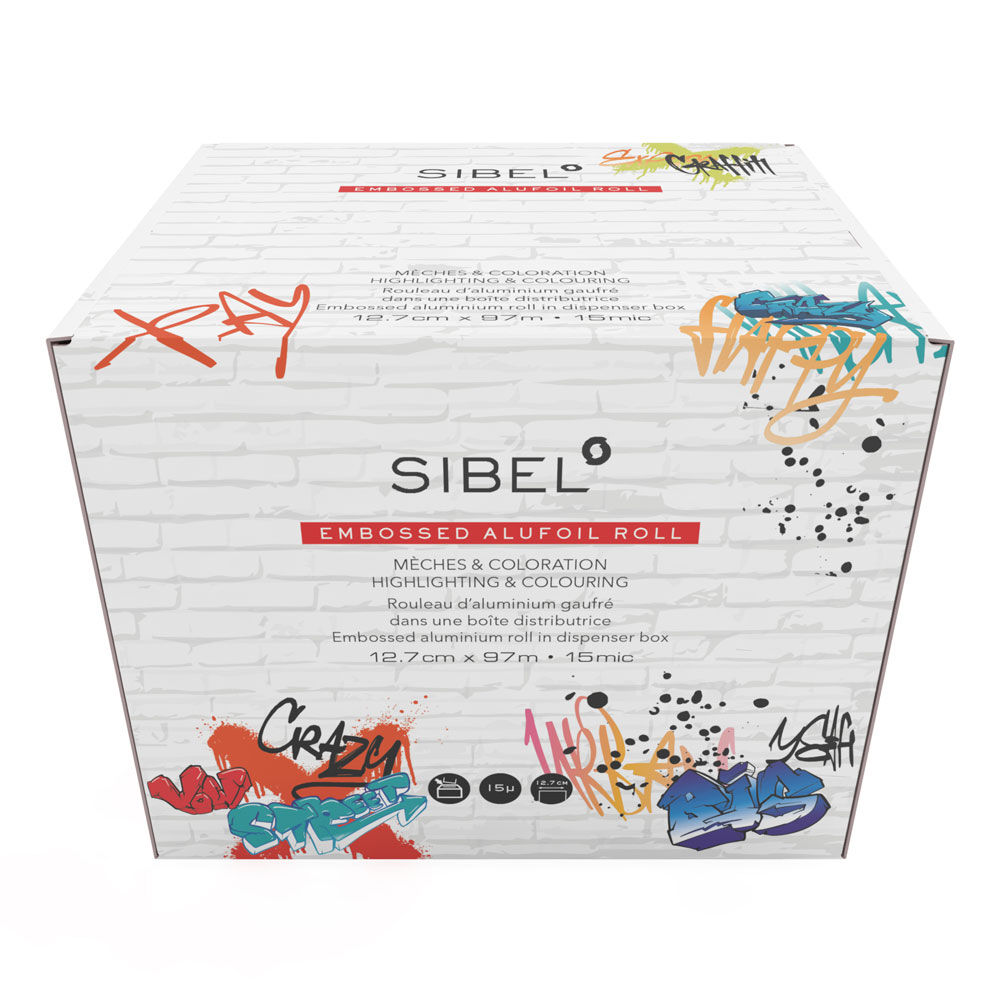 Sibel Geprägte Alufolie Rolle 12,7x97m 15µ Graffiti