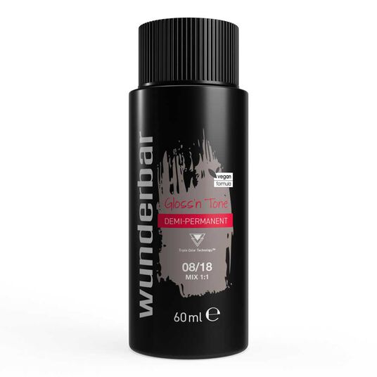 Wunderbar Gloss'n Tone Demi-Permanente Fl&uuml;ssighaarfarbe 08/18 Hellblond Asch Perl 60ml
