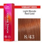 Wella Professionals Color Touch Demi-permanente Haarfarbe 8/43 Hellblond Rot gold 60ml