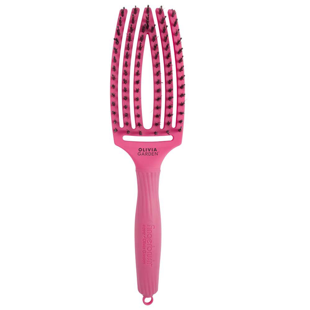 Olivia Garden Fingerbrush Pflege Ikonisch Wildschwein & Nylon Heißes Rosa