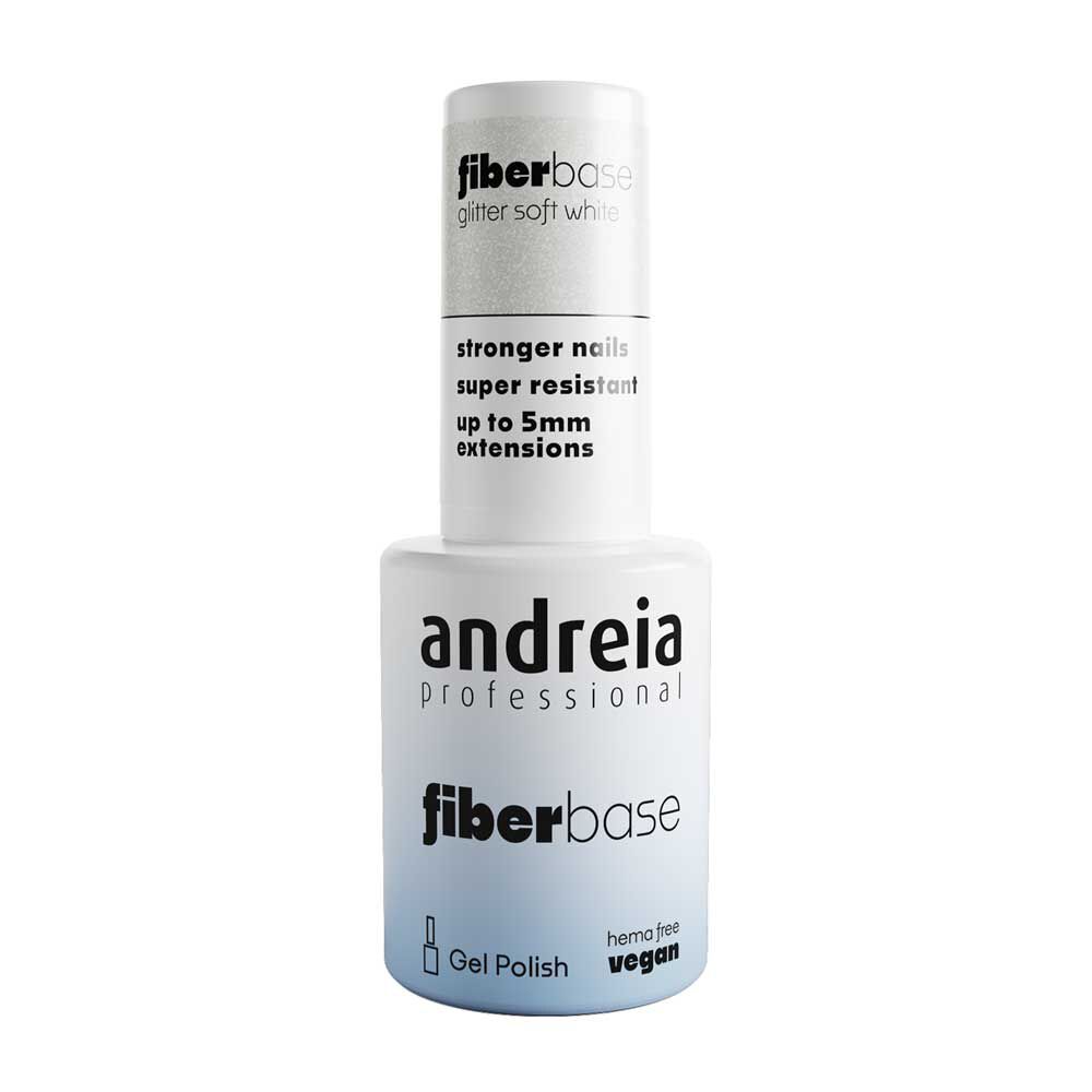 Andreia Professional Fiber Base Hema-freier gellack Glitter Weiches Weiß 10.5ml