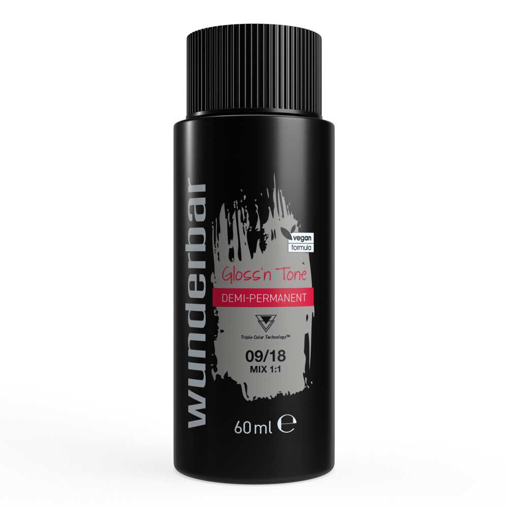 Wunderbar Gloss'n Tone Demi-Permanente Fl&uuml;ssighaarfarbe 09/18 Lichtblond Asch Perl 60ml
