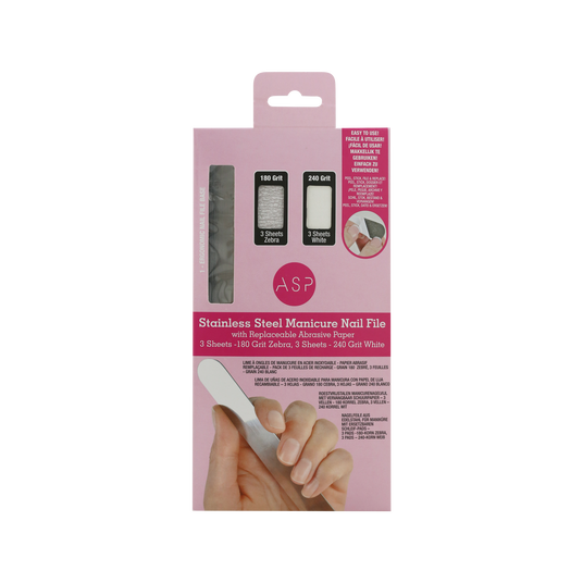 ASP Edelstahl Nagelfeile mit Ersatzpads