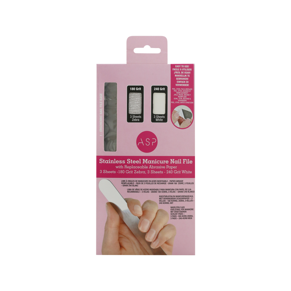 ASP Edelstahl Nagelfeile mit Ersatzpads ASP Edelstahl Nagelfeile mit Ersatzpads